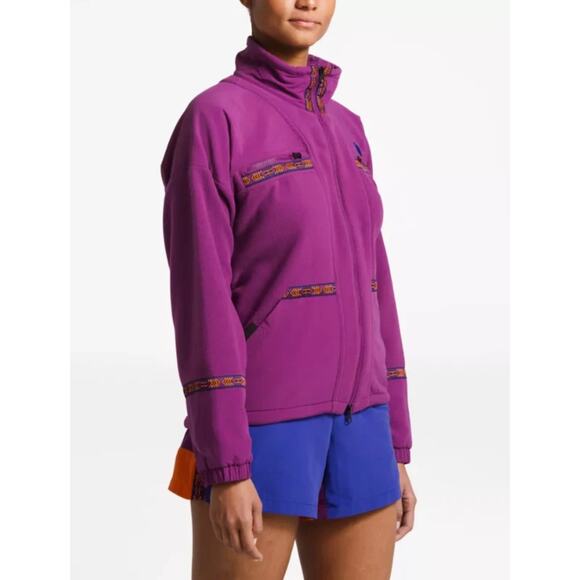 Women's The North Face 92 Rage Retro Fleece Full Zip Jacket Purple Large $120 - Picture 16 of 16